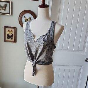 Hollister Gray Knot Front Tank Top